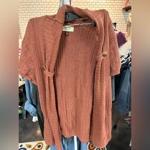 Sonoma shirt sleeve knit open sweater